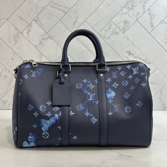 LOUIS VUITTON Water Color Keepall Bandouliere 40 Navy M57845 - Picture 1 of 8